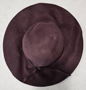 Wide-Brim 100% Wool Floppy Hat Rust OS